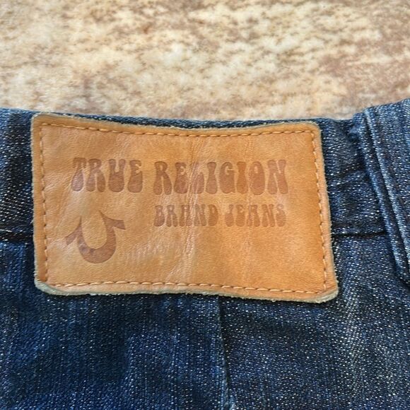 True Religion Blue Denim pencil skirt with Tan Label size 27 - Picture 3 of 7